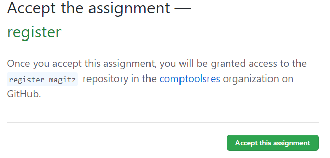 Screenshot of Accept this assignment screen